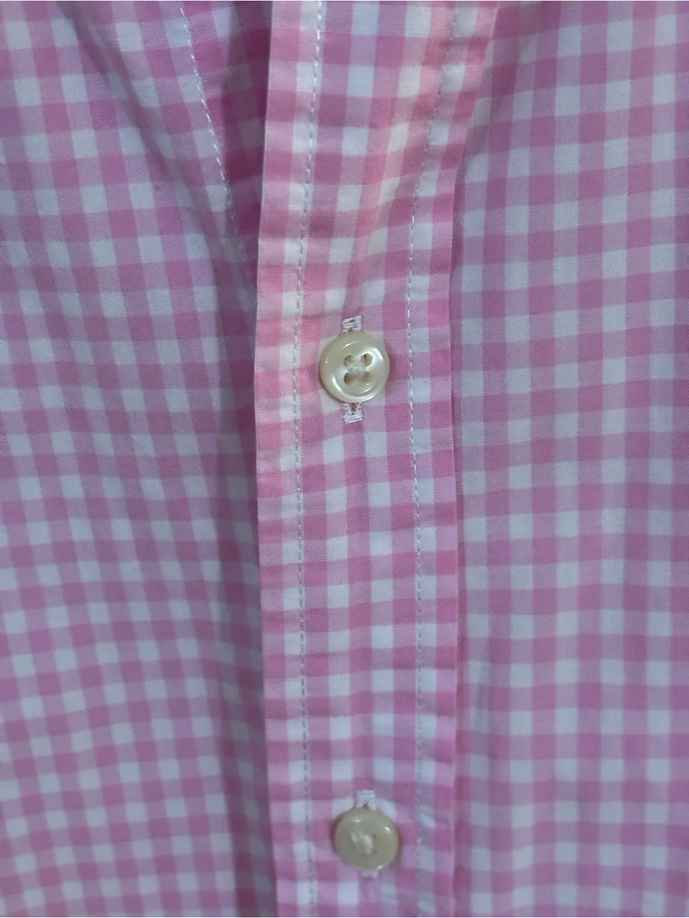 Ralph Lauren Girls 14/16 Pink Gingham Button-Down Shirt